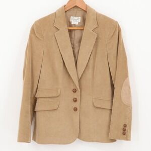 Vintage 70s Barbara Lee Corduroy Blazer Womens Preppy Academia Tan Size 11‎